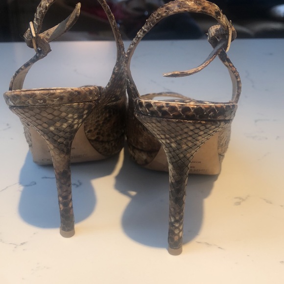 Authentic python peeptoe sling back pumps - Picture 2 of 5